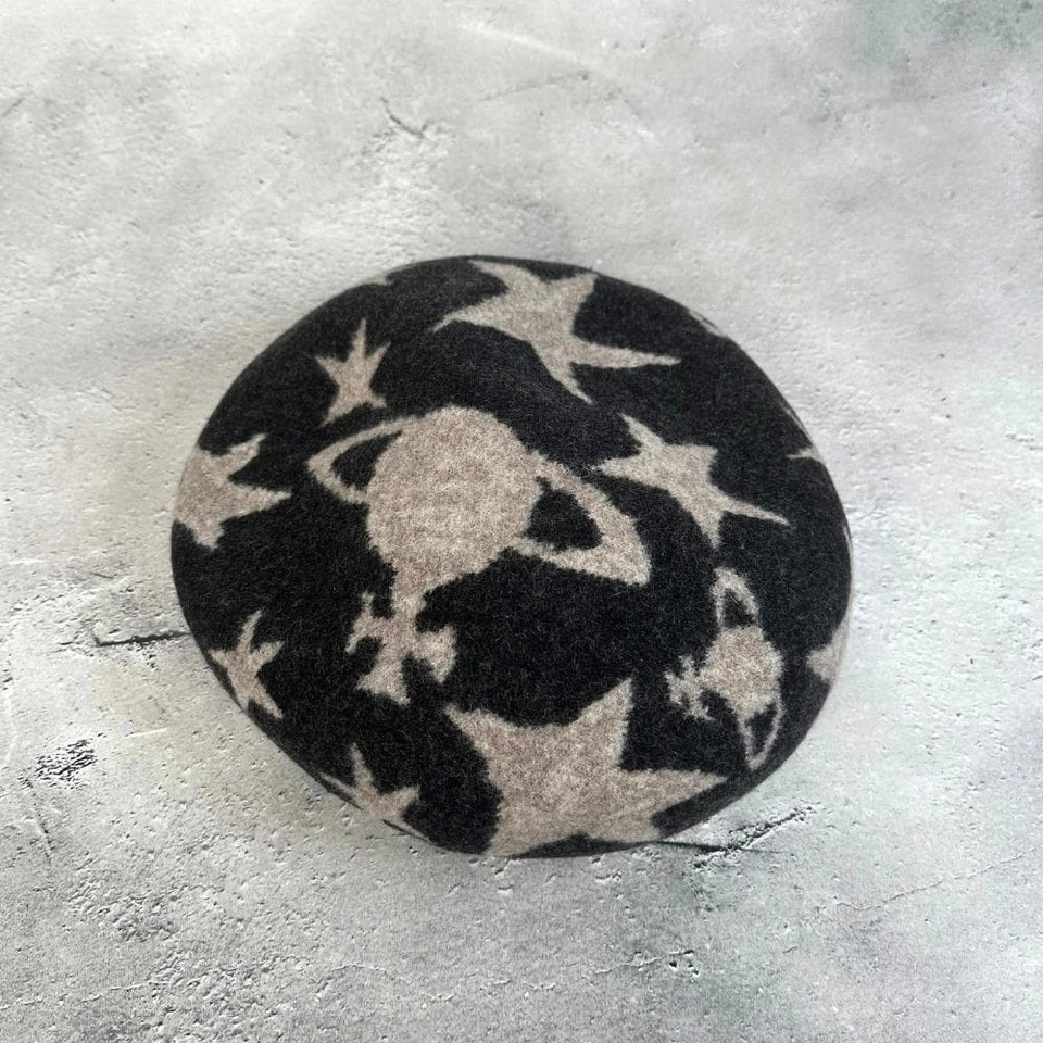 Vivienne Westwood Orbs and Stars Basque Beret hat cap Gray Black Women's S〜M - Image 2 of 4