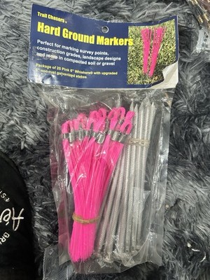 Ground Markers Pink 6 Inch Whiskers with Lightweight Non-Rust Aluminum