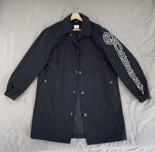 Cappotto lungo in nylon Burberry primavera autunno nero uomo #EB ZHA