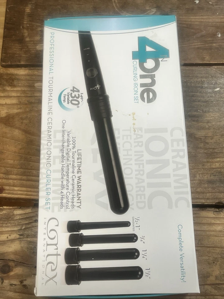 Cortex 4-In-1 Clipless Curling Iron Set Professional Tourmaline Ceramic Ionic - Image 3 of 4