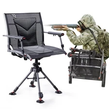 360 Degree Swivel Hunting Blind Chair,400 lbs Capacity Silent,4 Legs and Seat...