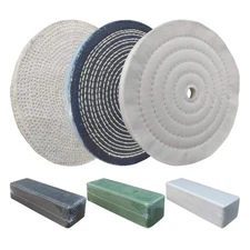 6PC 8 Inch Stainless Steel Polishing Buffing Wheel Kit for Bench Grinder