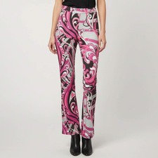 Emilio Pucci Multicolor Printed Jersey Wide Leg Pants M