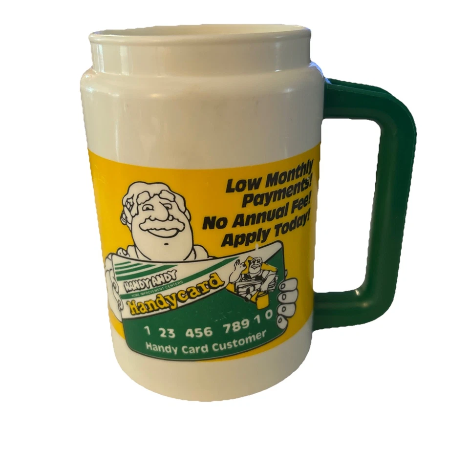 Taza de plástico vintage rara años 80 práctica tienda Andy mejoras para el hogar sin tapa Foto 2 de 4