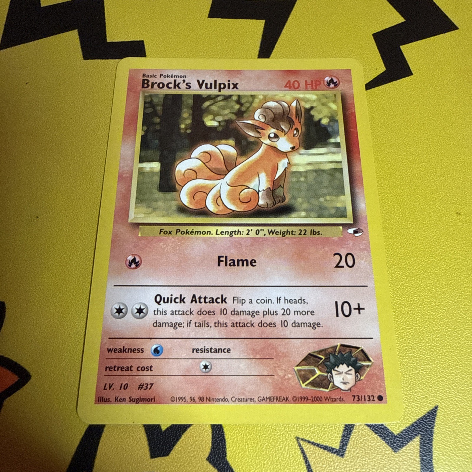 Brock's Vulpix 73/132 Gym Heroes Series Common Basic Pokemon Card WOTC 2000