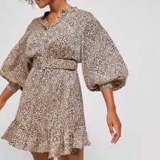 Mare Mare x Anthropologie Cheetah Print Puff Sleeve Dress