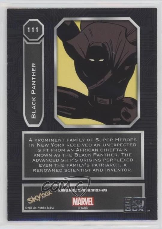 2022 Marvel Metal Universe Spider-Man Yellow Light FX Black Panther #111 08wd thumbnail 2