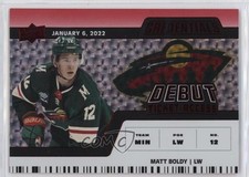 2022 Credentials Debut Ticket Access Horizontal Red 37/299 Matt Boldy #200 0i6