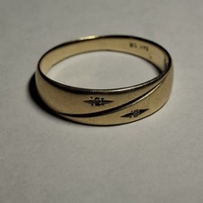 Mens Vintage 14K gold diamond ring Engagement...