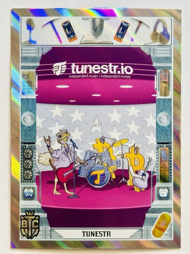 TUNESTR #57 2024 Bitcoin Trading Cards BTCTC Series 3 SILVER HOLO /669 - Bild 1 von 2