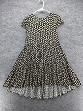 American Eagle Outfitters Dress Womens Small Black Daisy Floral Hi Low Fit Flare