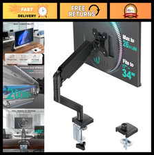 Adjustable Gas Spring Monitor Arm for 17-34" Screens, Clamp  Grommet Base, 26.4