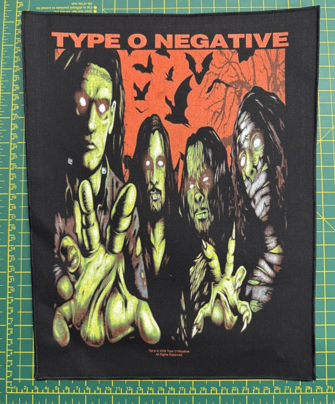 Type O Negative Halloween Large Size Sew On Back Patch Officially Licensed