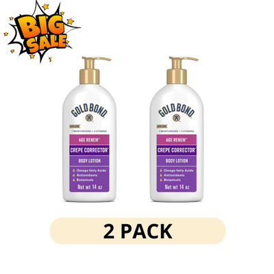 2Pack Gold Bond Age Renew Crepe Corrector Hand Body Face Lotion 14 oz