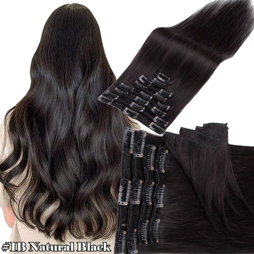 CLEARANCE 100% Human Hair Clip in Remy Hair Extensions Full Head 8PCS Blonde - Picture 14 of 38