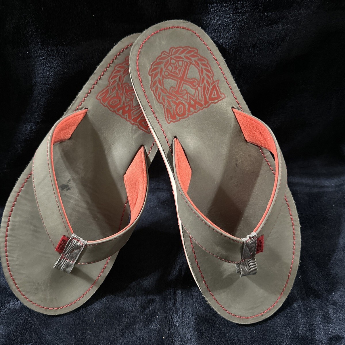 Dixxon Flannel Co Gray And Red Leather Sandals Size 10 Used  display picture 3