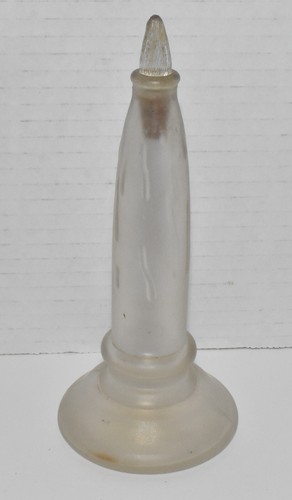 Vintage Spencer Perfume Frosted Glass Candle Shaped Bottle with Flame Stopper - Foto 3 di 6
