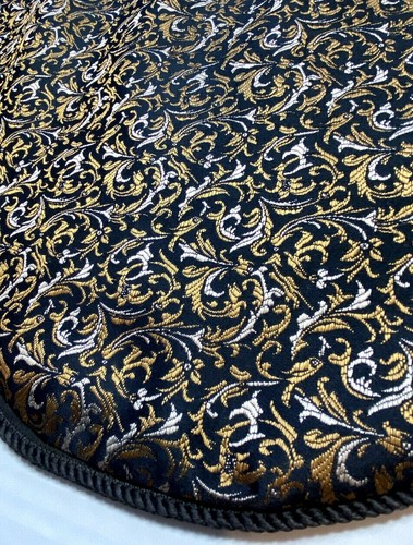 Vintage 70s 80s Handmade Custom Valance Curtain Black Silver Gold Wide Luxury - Picture 7 of 7