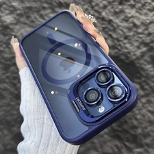 Camera Stand Mag Safe Case For iPhone 17 Pro Max 16 15 14 13 12+ Lens Protector