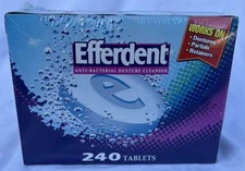 New Efferdent Anti-Bacterial Denture Cleanser 240 tablets SEALED