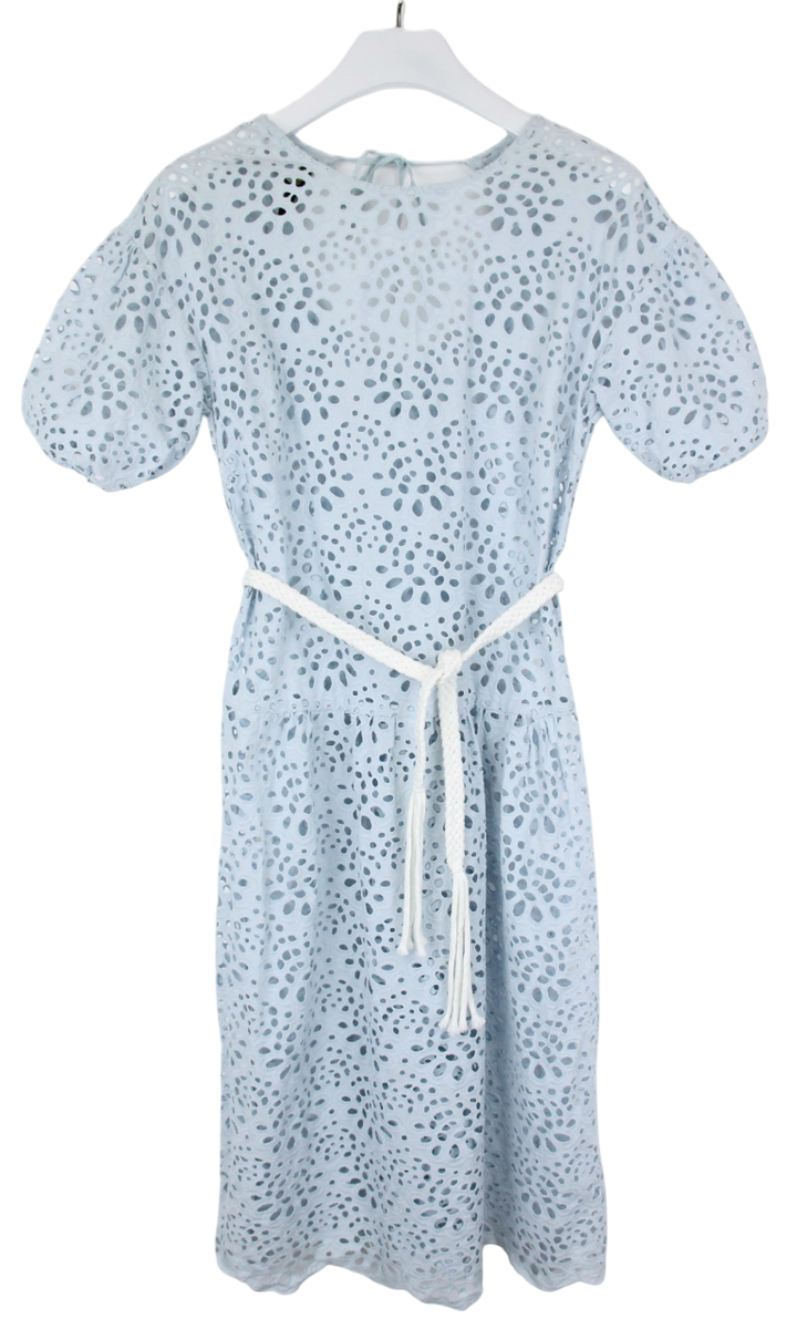MAJE Brocade Dress Women's (EU) 34 Short Sleeve Guipure Belted
