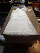 Vintage All White Lace 45" long nightgown with Bell Sleeves