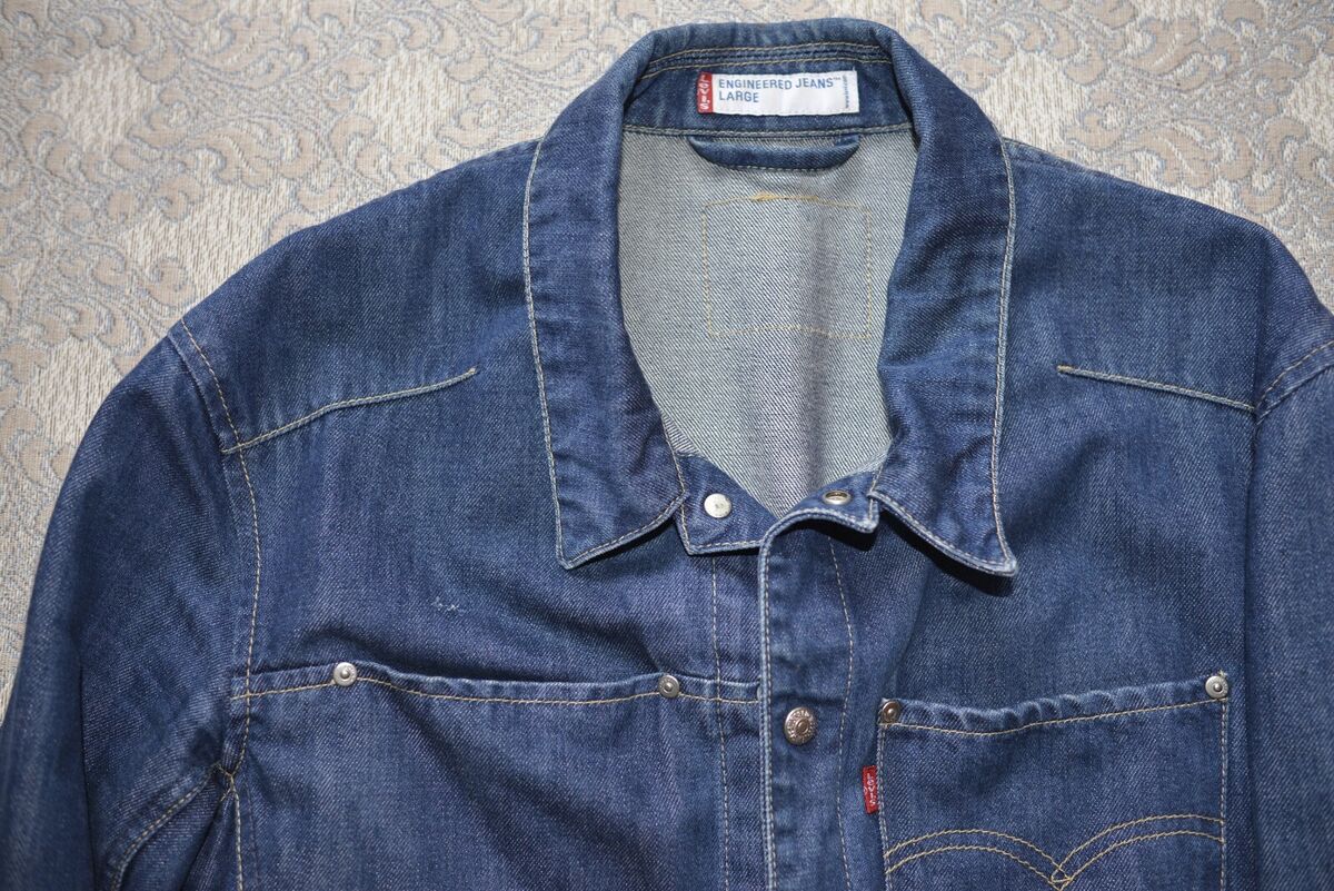 LEVIS Engineered jeans blue denim jacket Men Large | eBay LEVIS Engineered jeans blue denim jacket Men Large | eBay