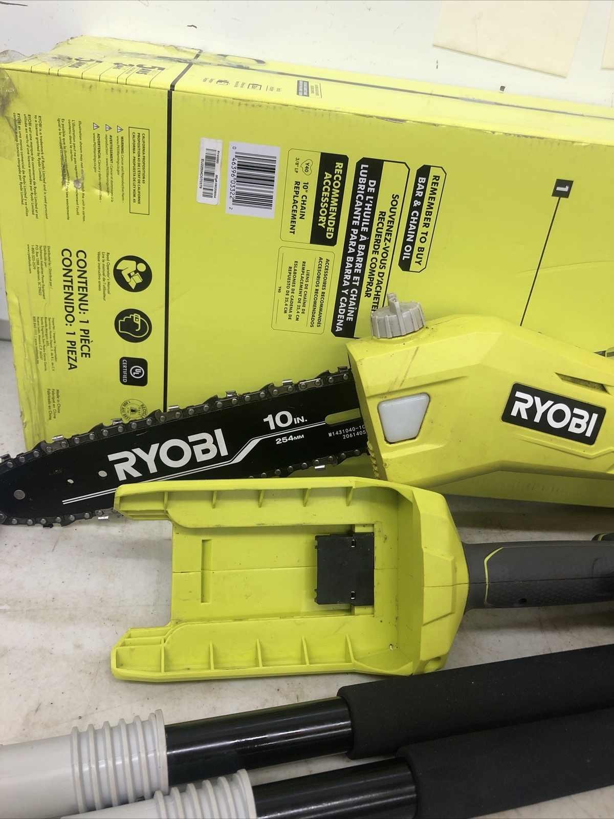RYOBI 40V Pole Saw 10 in. RY40001B includes charger and 2AH battery eBay