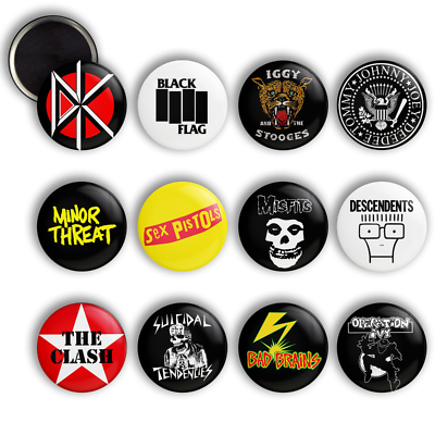 Classic Punk Rock 1 inch MAGNET SET - Dead Kennedys, Minor Threat