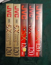 JVC SX T-120 High Performance Blank VHS Tapes 6 Hours FACTORY SEALED Lot of 5