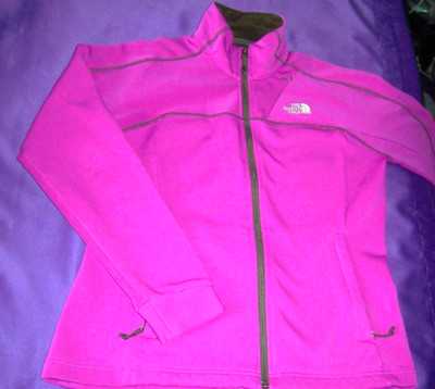 The North Face Fleece Jacket Womens Fullzip Size Med  3 Zip Pockets Purple