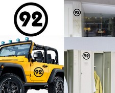 Number 92, Sticker Cut Vinyl v2
