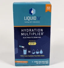 Liquid IV Hydration Multiplier Drink Mix Tropical Punch 6 Stick Pack BB 02/26