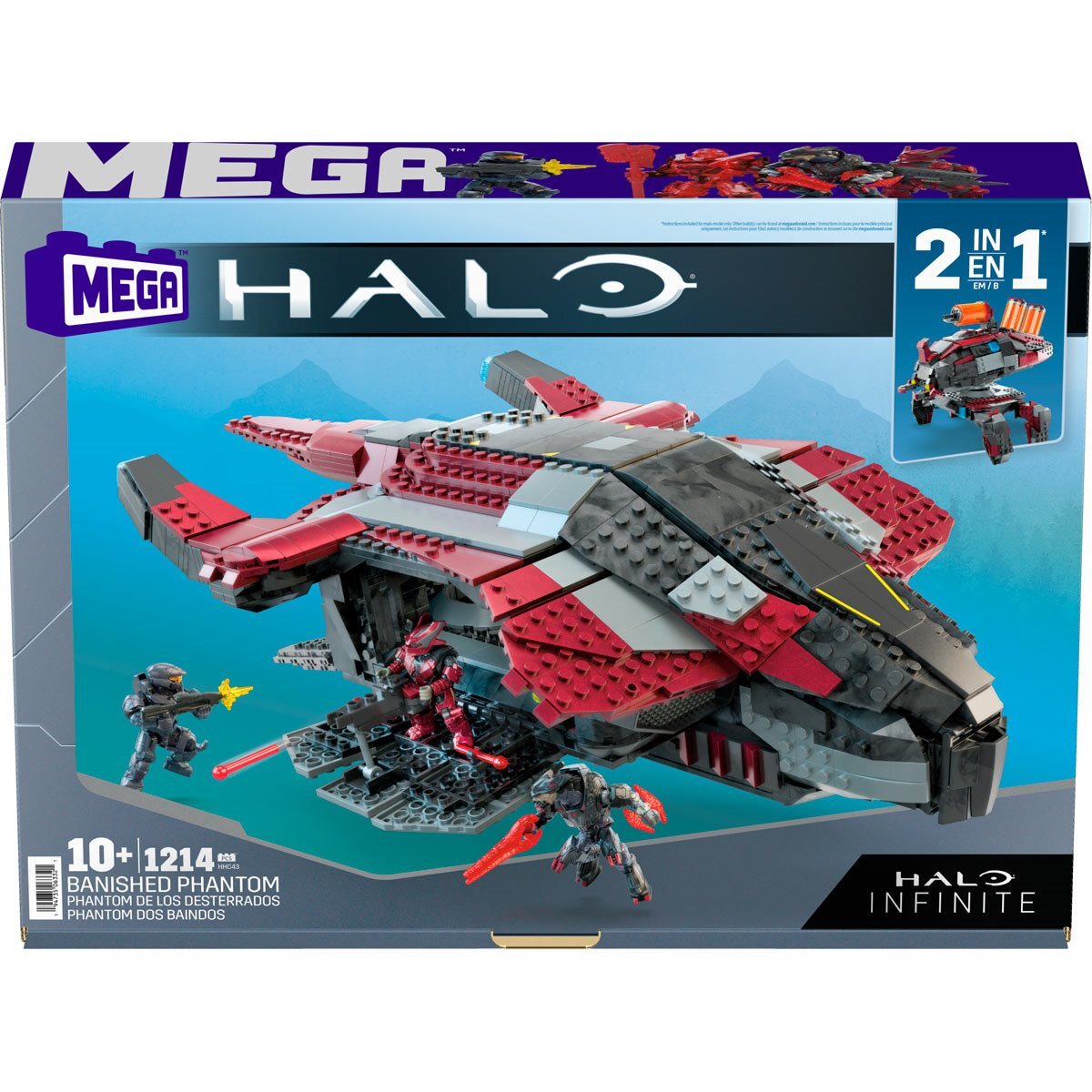 Mega Bloks Halo HHC43 Banished Phantom spaceship Set 1214Pcs building block  toys