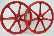 Skyway BMX 24" Tuff Wheels RED cruiser NEW wheelset sealed bearings 3/8" axles