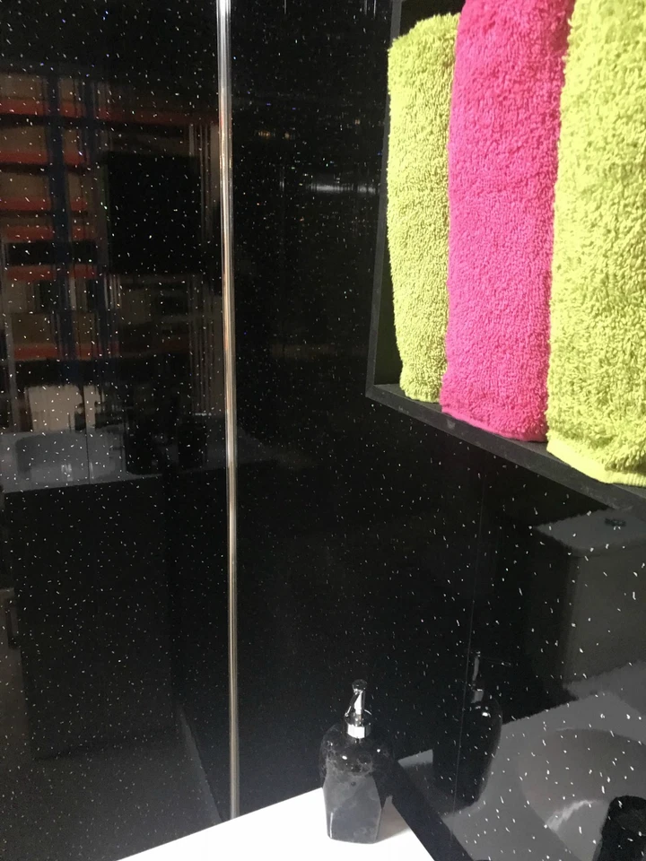 10 White Black Grey Sparkle & Marble Shower Wall Panels PVC Bathroom Cladding - Image 4 of 4
