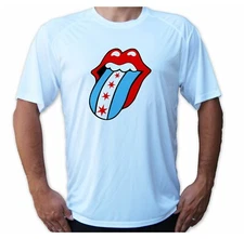 Chicago Flag Tongue Fishing Boat Beach Sun Sport UV Protection UPF 30 T-Shirt 