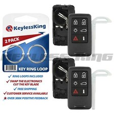 2x Replacement 6b Key Fob Remote Shell Case For Volvo S60 S80 V60 V70 Xc60 Xc70