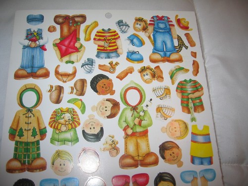 Vintage ProvoCraft Provo Craft Stickers Paper Doll 2 Sided Boy NEW - Picture 5 of 6