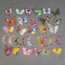 Butterfly and Flower Moon Transparent Sticker...