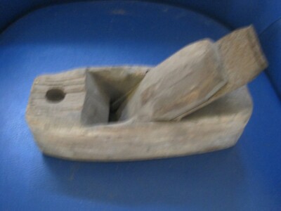 Antique Primitive Block Wood  Hand Plane 8'' x 2.5'' Carpentry Carving Hand Tool