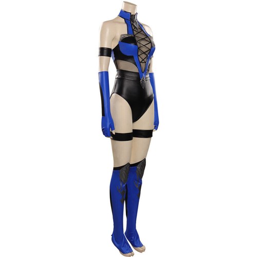 Mortal Kombat 4 Kitana Cosplay Costume Jumpsuit Halloween Outfit Carnival Suit/ - Picture 5 of 8