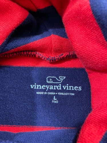 Vineyard Vines Cove Rugby Stripe Cowl Neck Dress Girl's Size L 14 Colorblock - Picture 7 of 9
