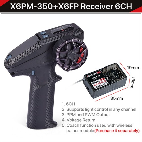 DUMBORC X6PM-350 RC Transmitter w/ Receiver BL3F/X6FG/X6FP/X4FMG 2.4GHZ 6CH Gyro - Picture 11 of 17
