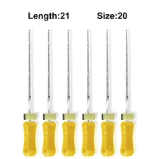 Sky Choice K-Files - 21 mm Length, Size 20 Yellow with Rubber Stopper 6/Pkg