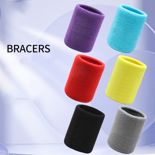 Wrist sweatbands Pack of 2 Sports Wristbands Unisex Wrist Sweat Band Gym Running - Picture 16 of 37