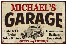 MICHAEL'S Garage Personalized Man Cave Metal Sign Decor Gift 112180014007