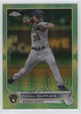 2022 Topps Chrome Sonic Green & Yellow Pulse Refractor 8/99 Corbin Burnes 19y2