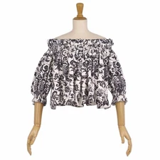 Christian Dior Shirt 2023 Blouse Off Shoulder Total Pattern Cotton Used MOLO-0