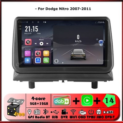 9''Android 14 Autoradio GPS Navigation WIFI Carplay DAB For Dodge Nitro 2007-2011